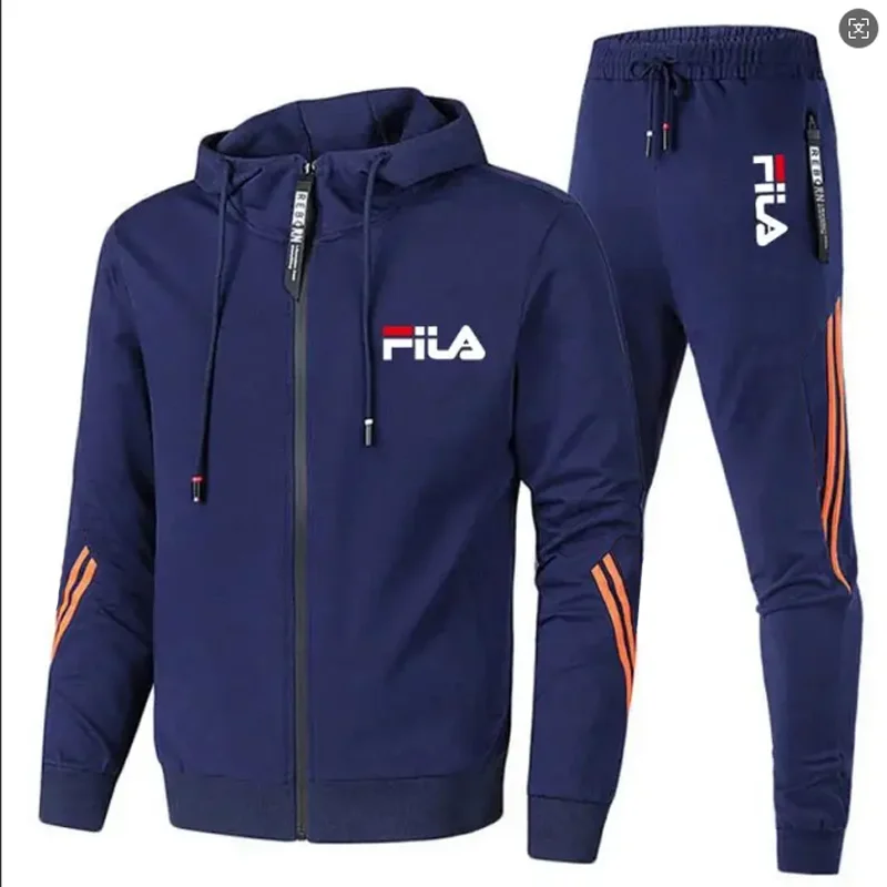 Men'S Fashion Zipper Jacket - Conjunto de Calça Esportiva e Jaqueta