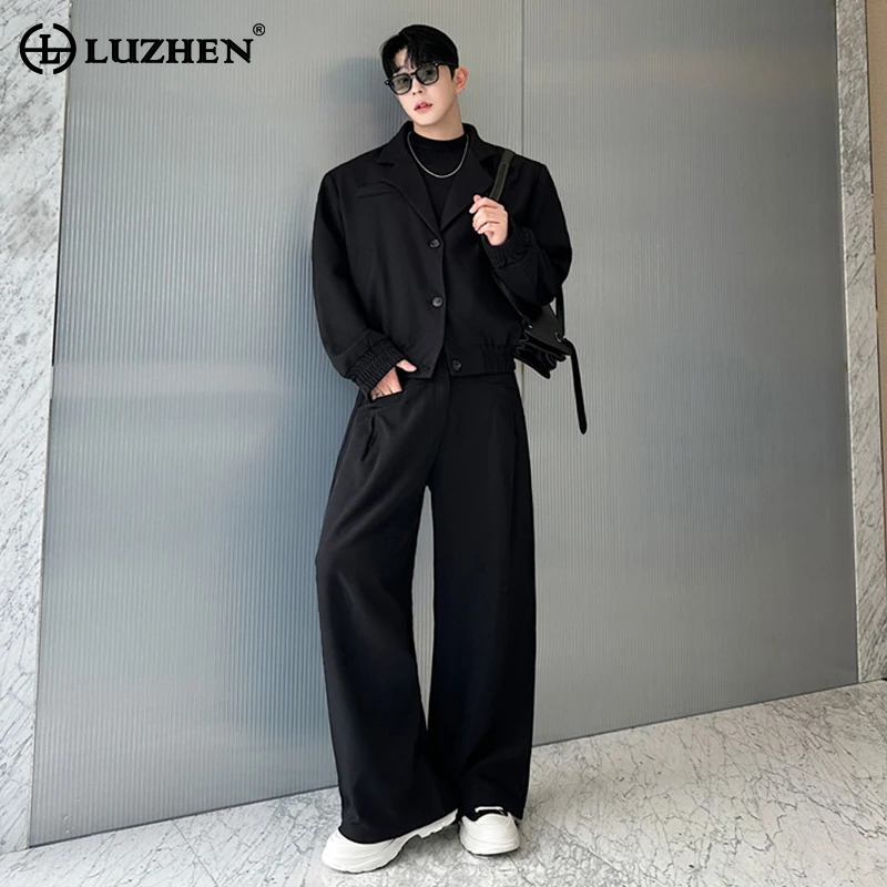 Men'S Fashion Zipper Jacket - Blazer LUZHEN de Primavera com Gola