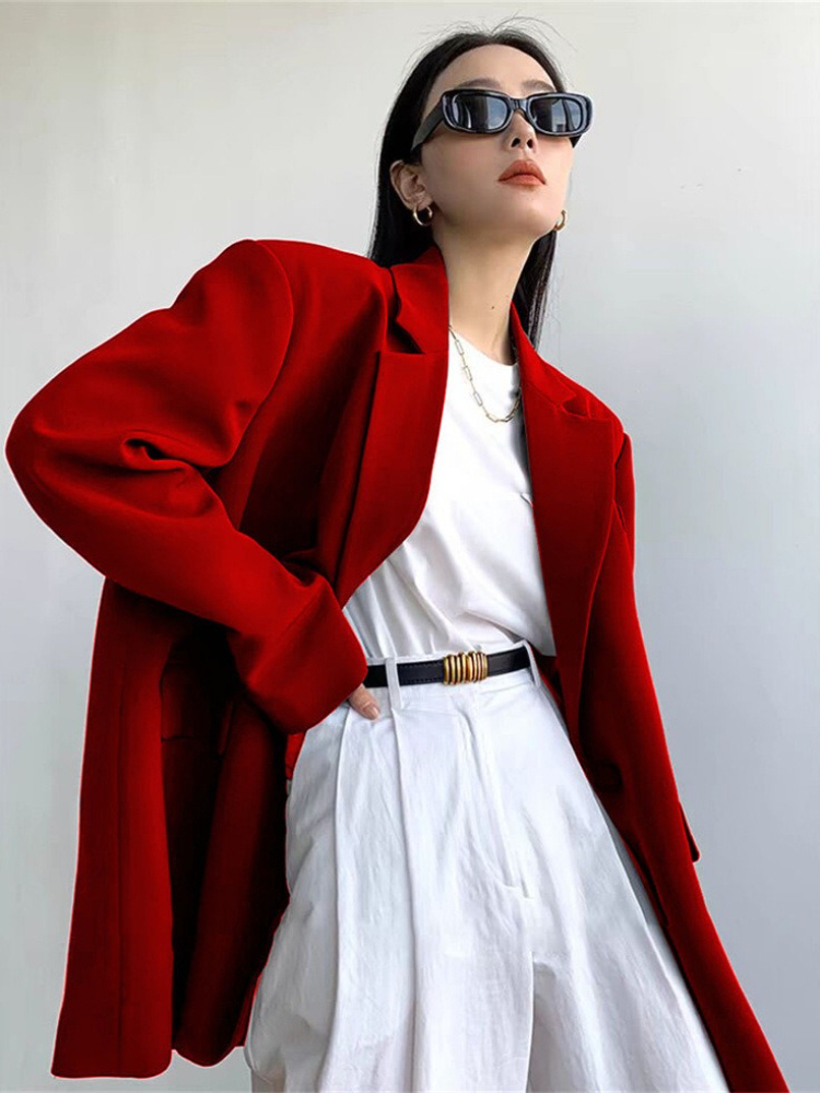 Mens Fashion Blazer - Blazer Feminino Vintage de Manga Longa