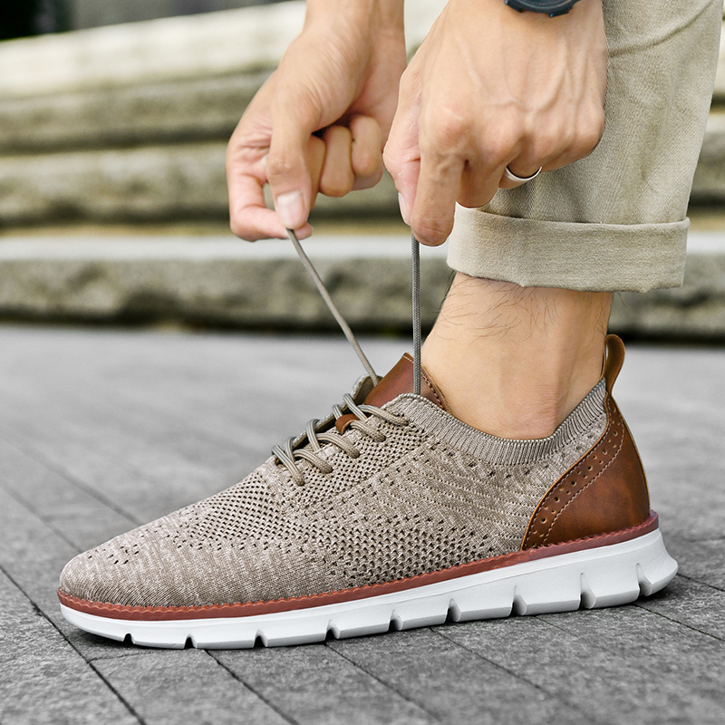 Casual Sneakers Men - Sapatos Casuais Masculinos Clássicos Respiráveis Brogue