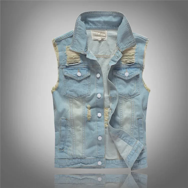 Men'S Fashion Vest With Jeans - Libeliy primavera outono nova moda masculina