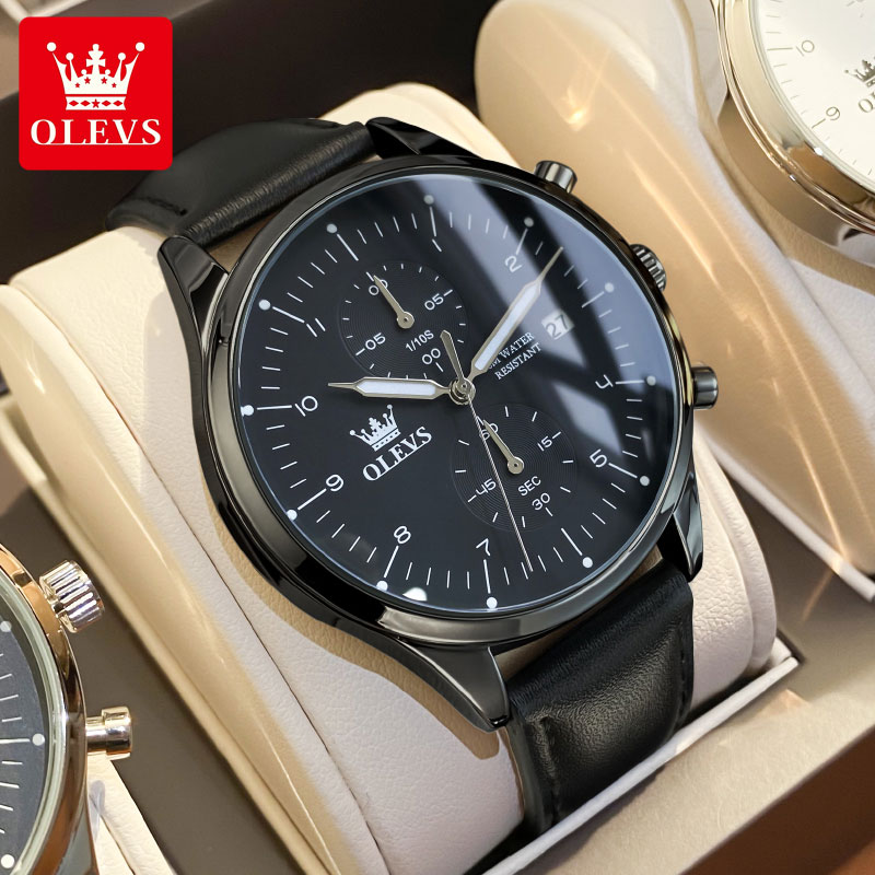 Fashion Mens Watches - Relógio Masculino Casual OLEVS 2880, Cronógrafo,