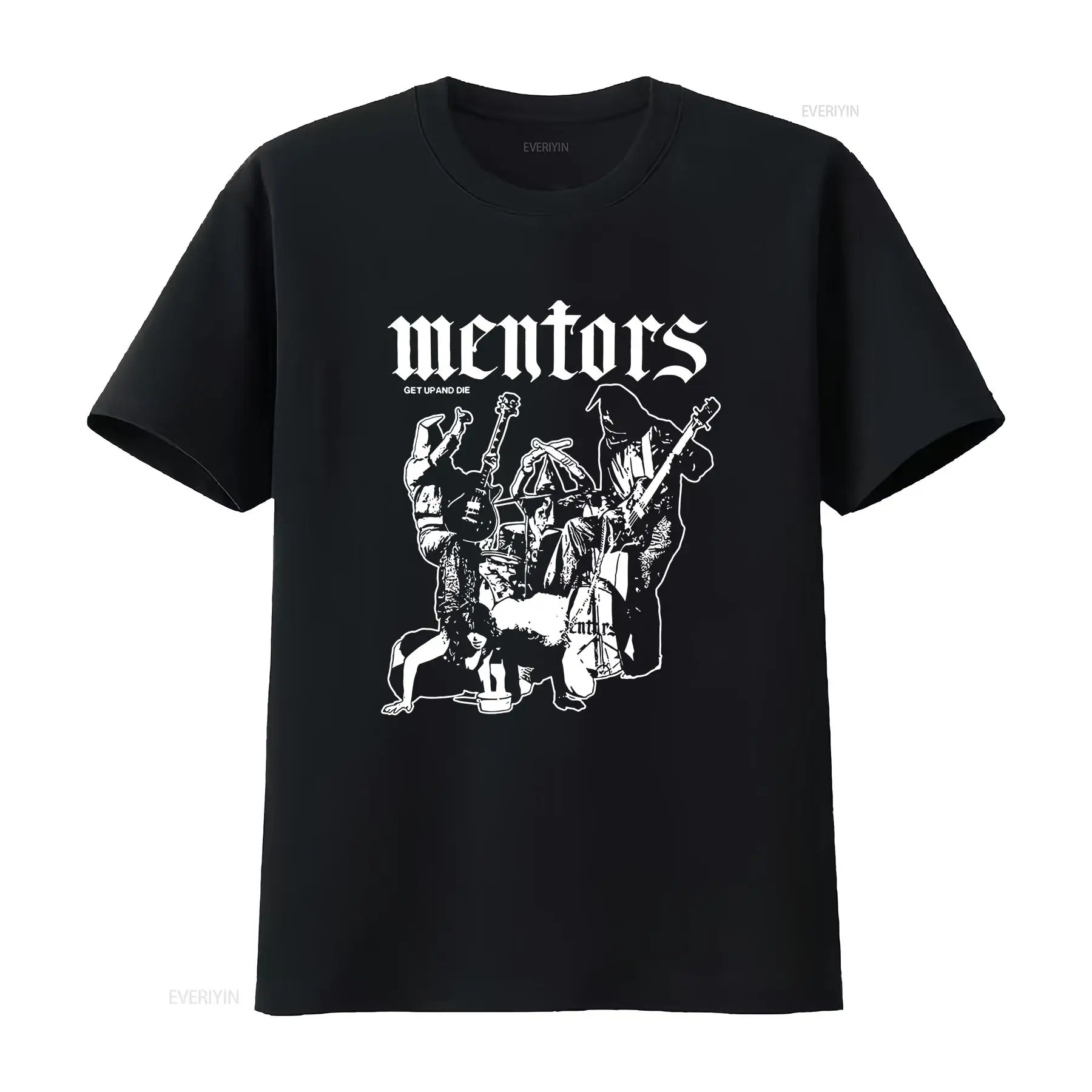 Mens Fashion Early 2000S - Camiseta Vintage Preta de Algodão Tamanho