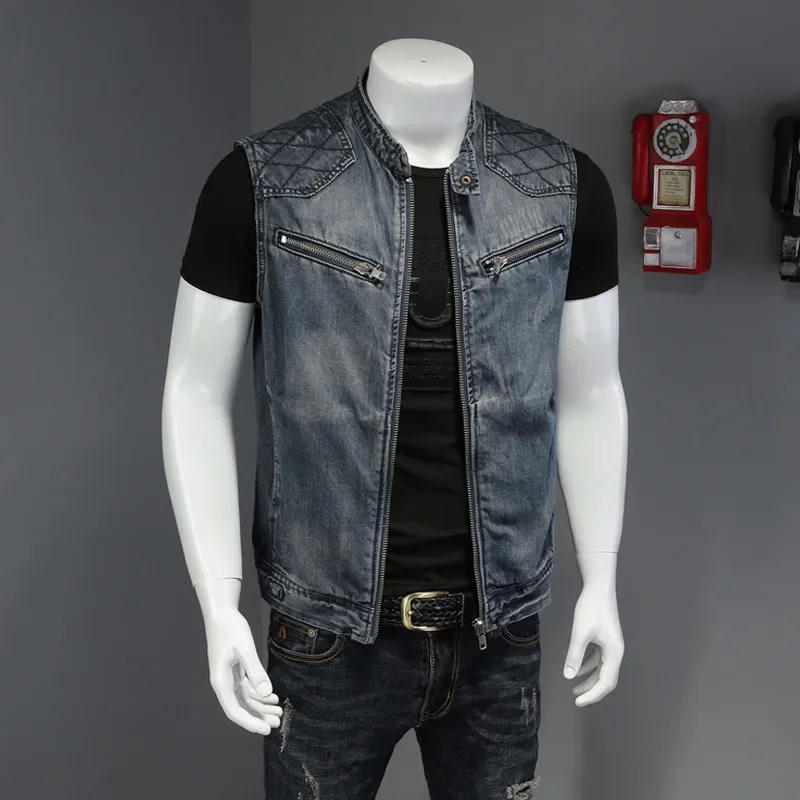 Men'S Fashion Vest With Jeans - Pop primavera outono nova moda masculina