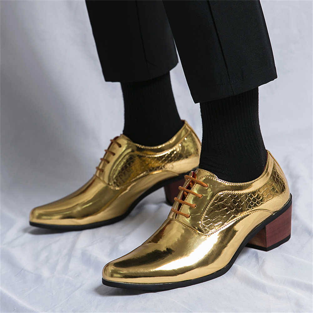 Casual Sneakers Men - Vestido tênis saltos dos homens marrom