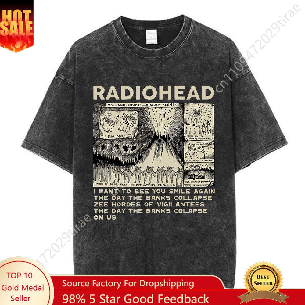Men'S Fashion V Neck T Shirts - Camiseta de Algodão Lavado da Banda