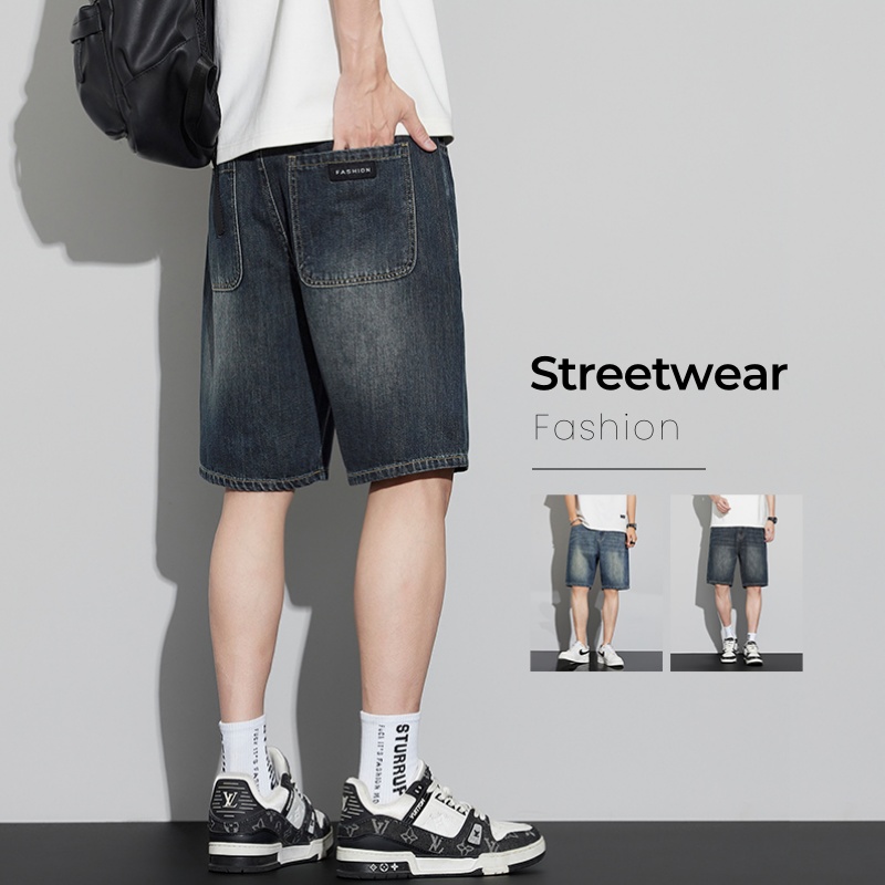 Jeans Pants Fashion Men - Shorts jeans vintage masculino verão fino