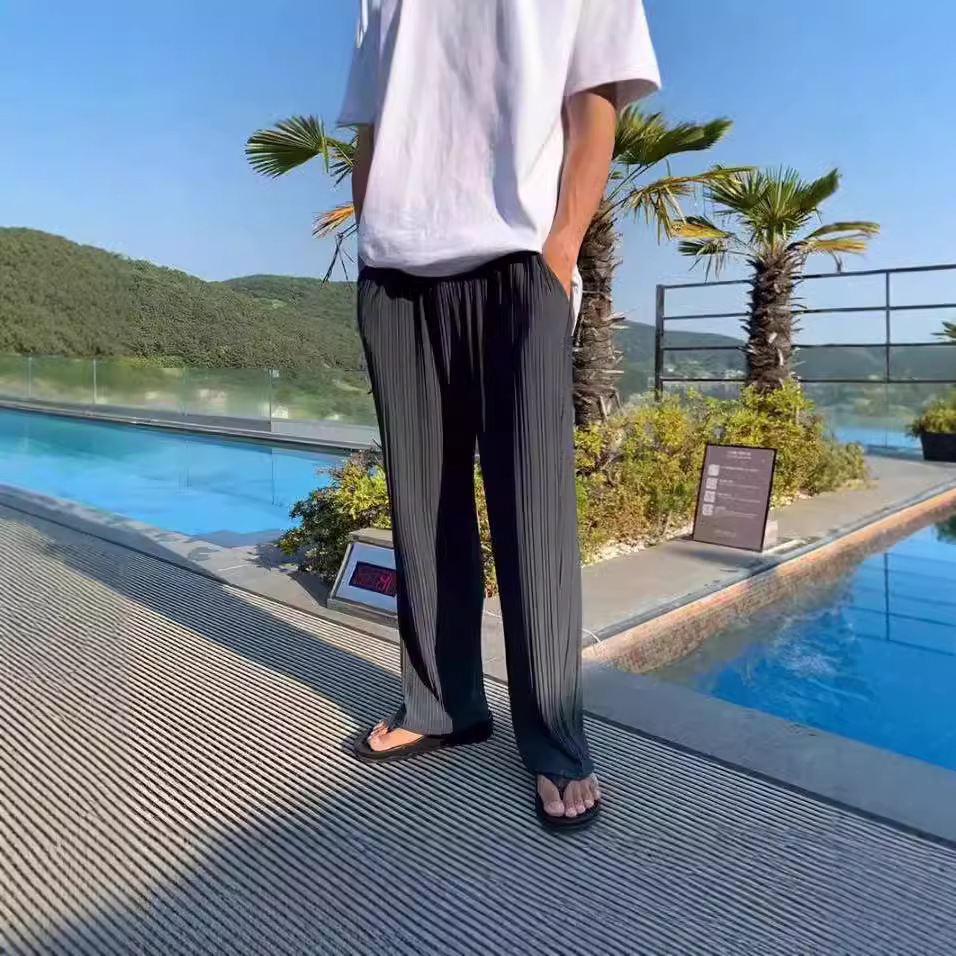Mens Fashion Dark Grey Pants - Calças de Terno Masculinas Estilo Americano,