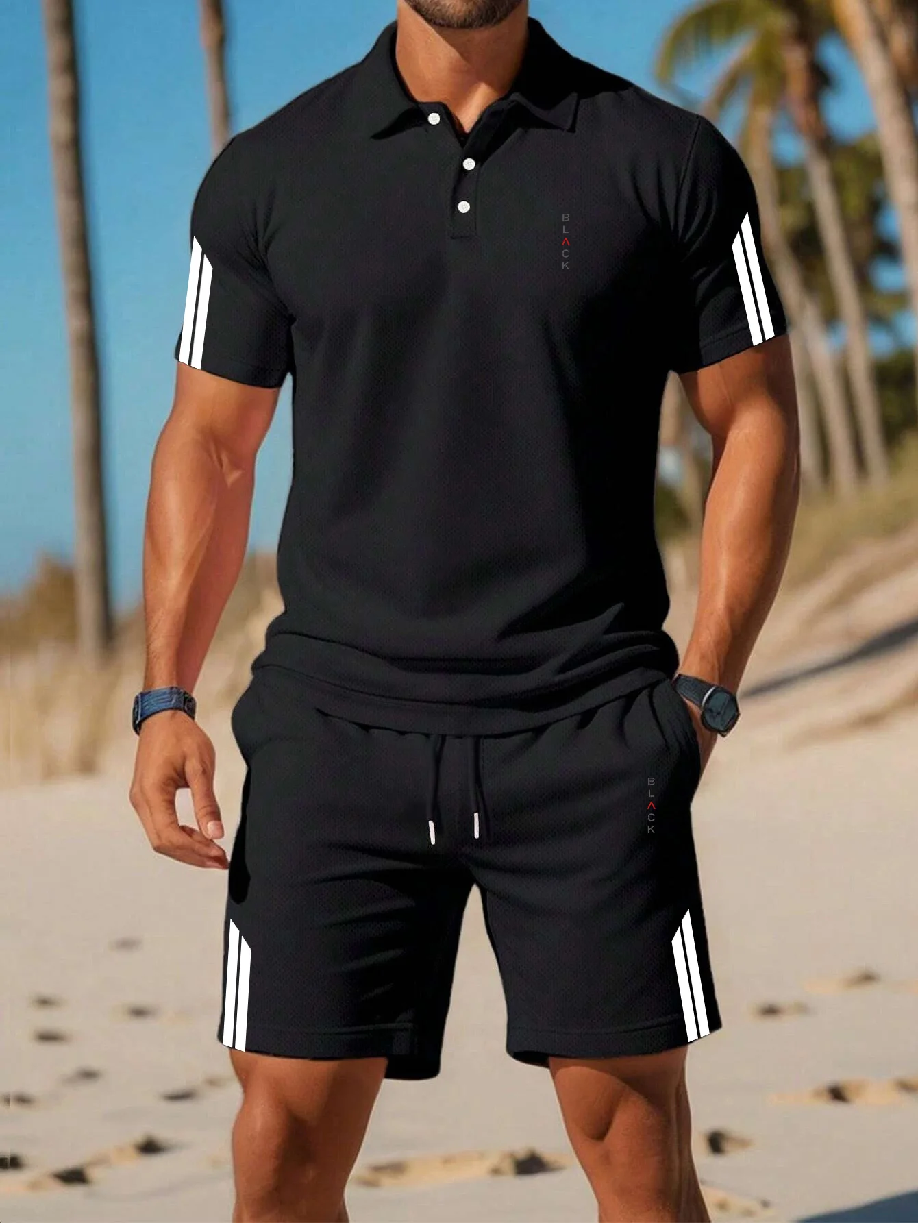 Polo Shirt Slim - Conjunto de camisa polo masculina de