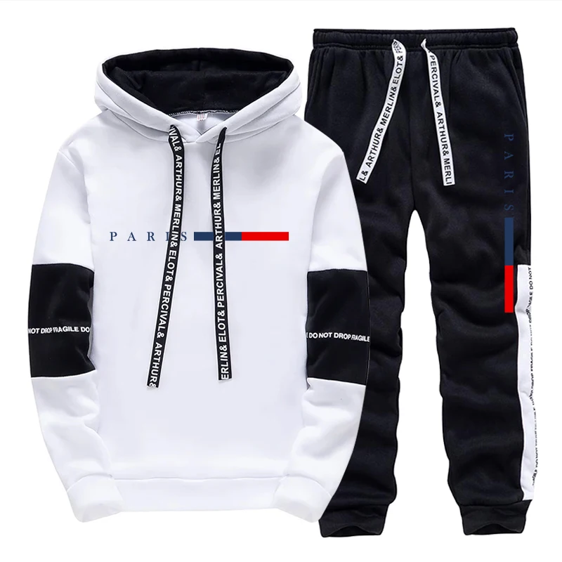 Men'S Winter Fashion - Conjunto Masculino/ Moletom com Capuz/ Calças
