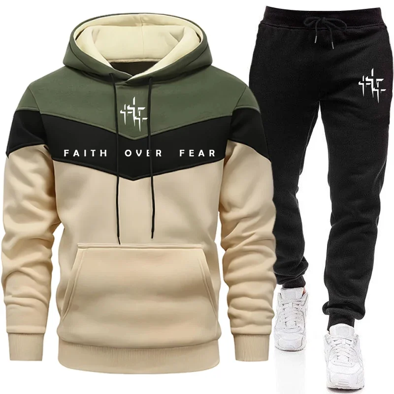 Conjunto Masculino Faith Over  - Men'S Winter Fashion avaliação e preço