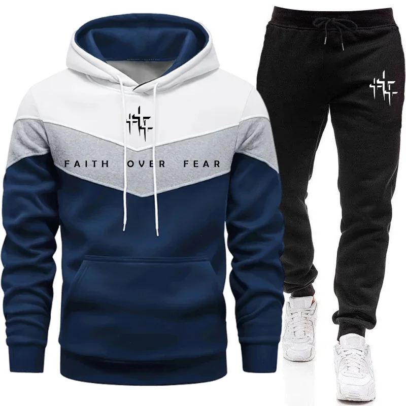 Conjunto Masculino Faith Over  - Men'S Winter Fashion avaliação e preço