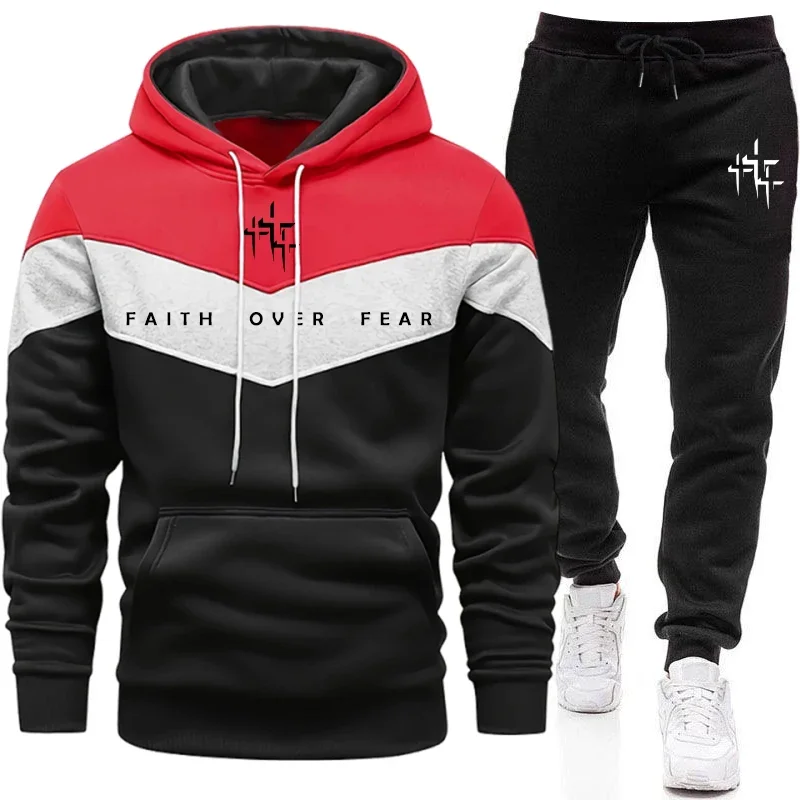 Conjunto Masculino Faith Over  - Men'S Winter Fashion avaliação e preço