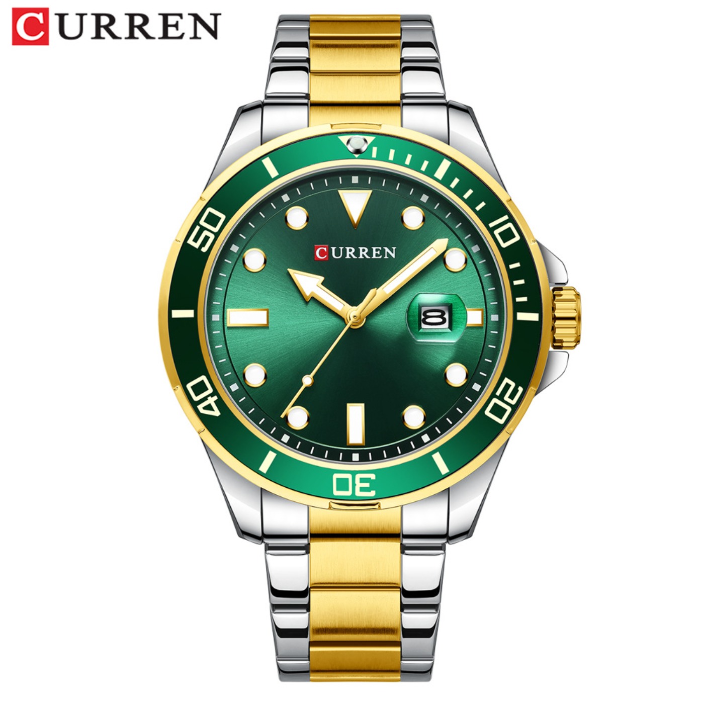 CURREN Nova Série Green Water  - Fashion Mens Watches avaliação e preço