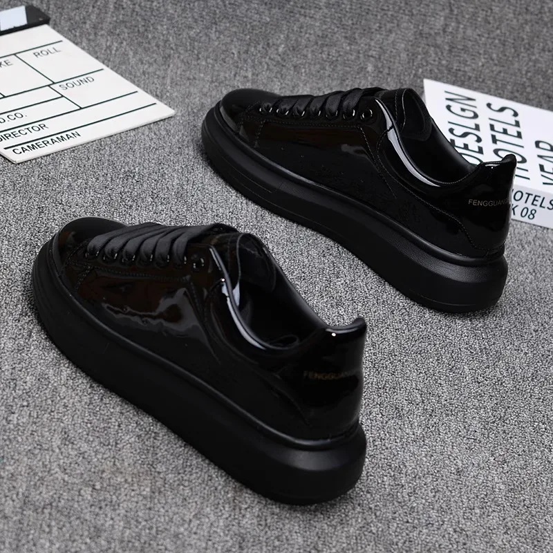 Tênis Casuais Brancos Laqueado - Casual Sneakers Men avaliação e preço