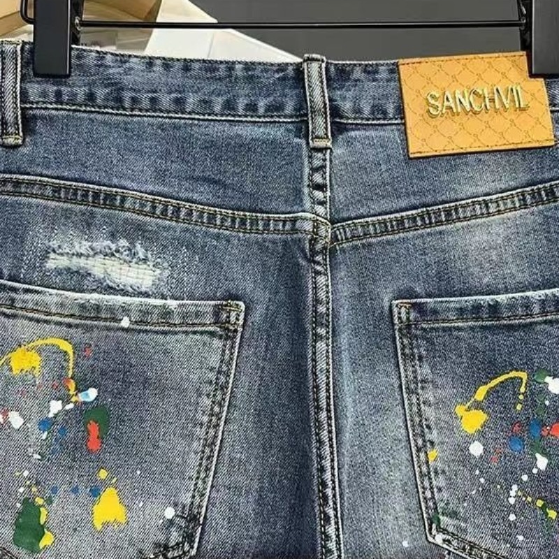 Calças de brim curtas masculin - Jeans Pants Fashion Men avaliação e preço