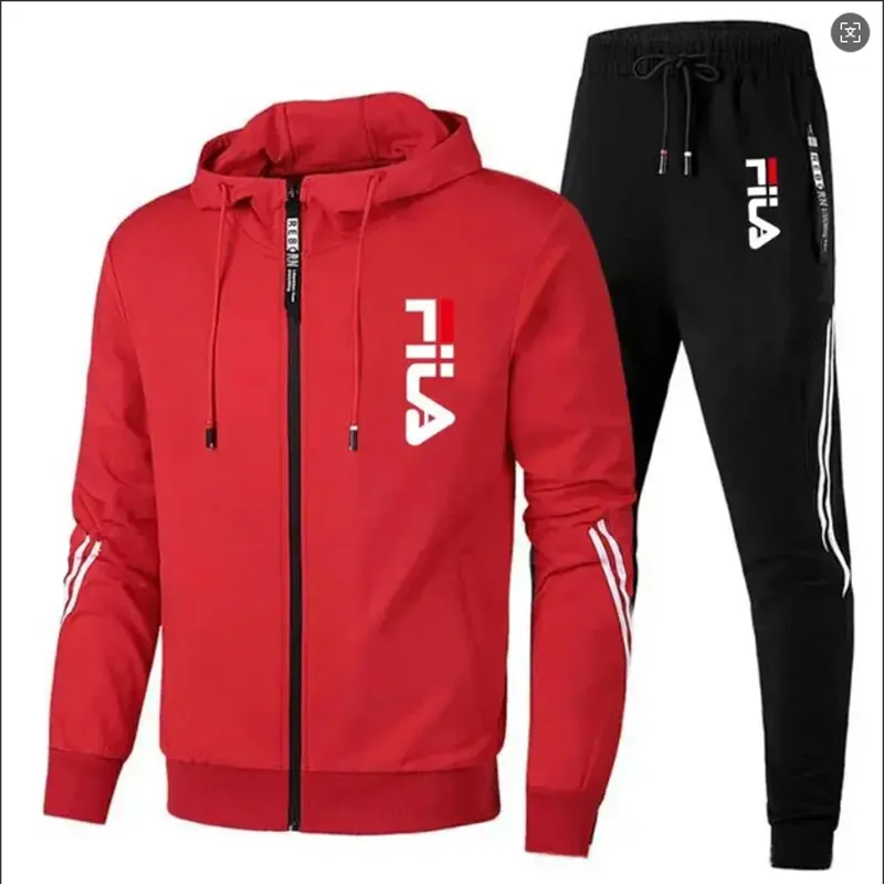 Conjunto de Calça Esportiva e  - Men'S Fashion Zipper Jacket avaliação e preço