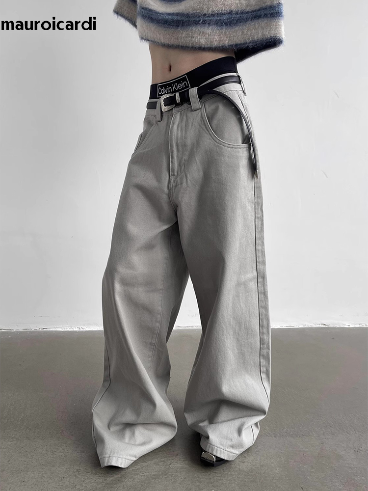 Mauroicardi outono cinza flowy - Mens Fashion Dark Grey Pants avaliação e preço