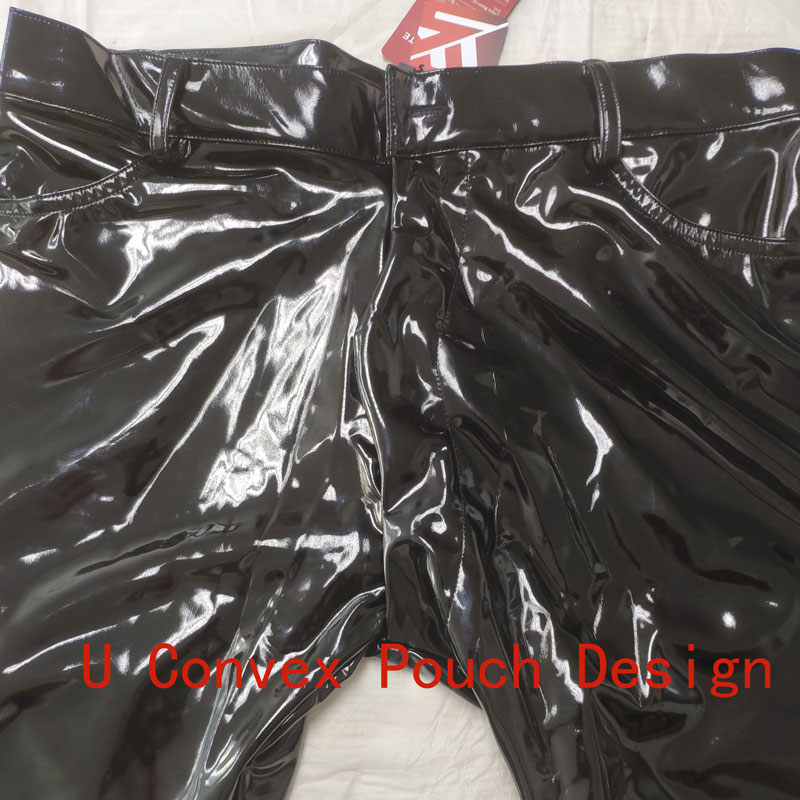 Calças de látex brilhantes par - Jeans Pants Fashion Men avaliação e preço