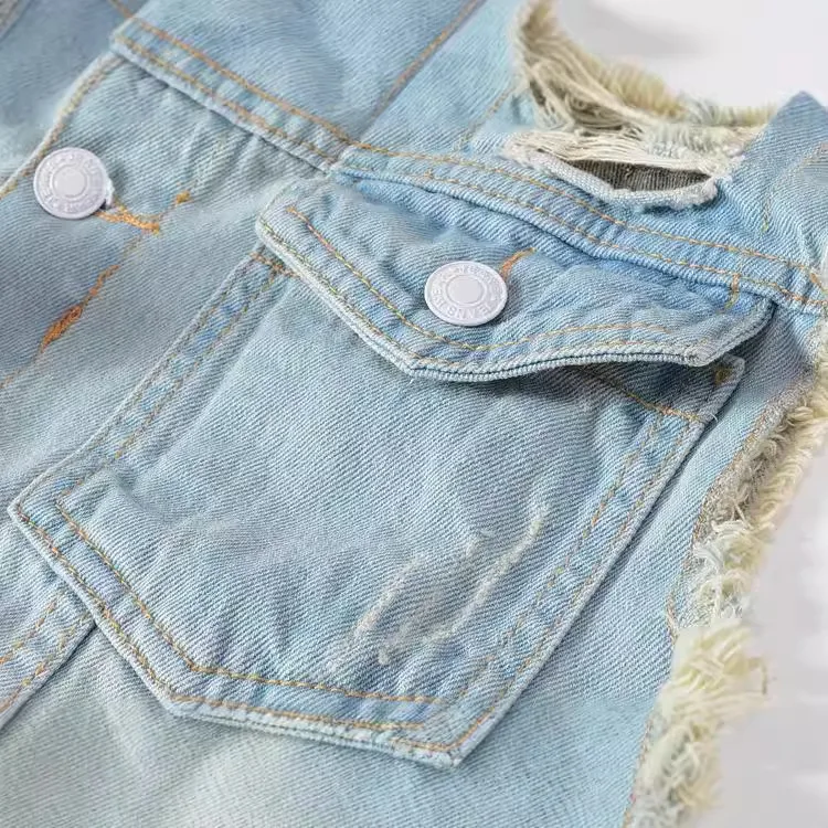 Primavera outono nova moda mas - Men'S Fashion Vest With Jeans avaliação e preço