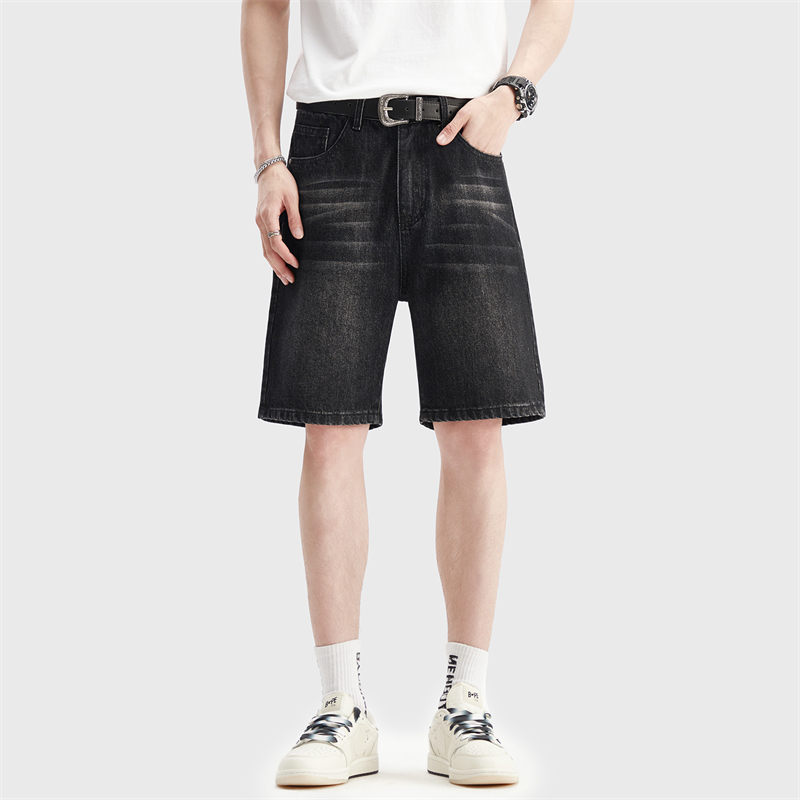 Shorts de Denim Preto Fino par - Jeans Pants Fashion Men avaliação e preço
