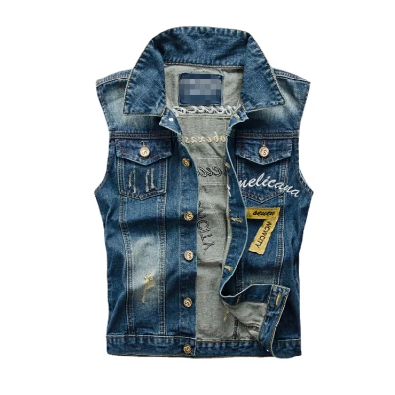 Homens coletes jeans finos col - Men'S Fashion Vest With Jeans avaliação e preço