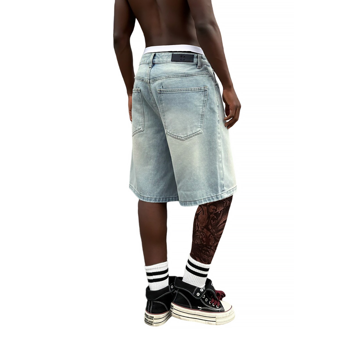 Calças Jeans Curtas com Fivela - Jeans Pants Fashion Men avaliação e preço
