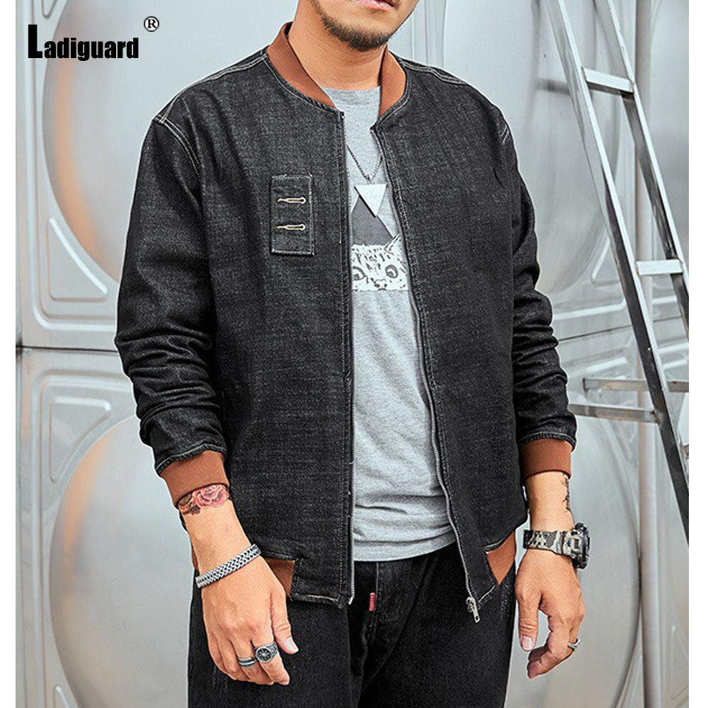 Ladylike-Jaqueta masculina com - Men'S Fashion Zipper Jacket avaliação e preço