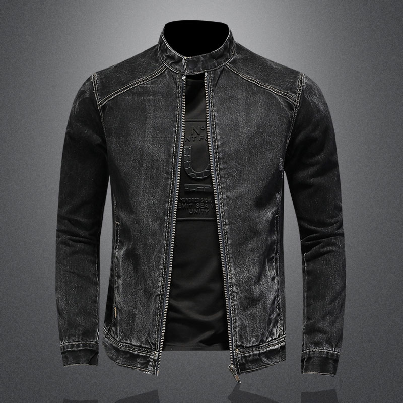 Jaqueta jeans de colarinho Vin - Men'S Fashion Zipper Jacket avaliação e preço