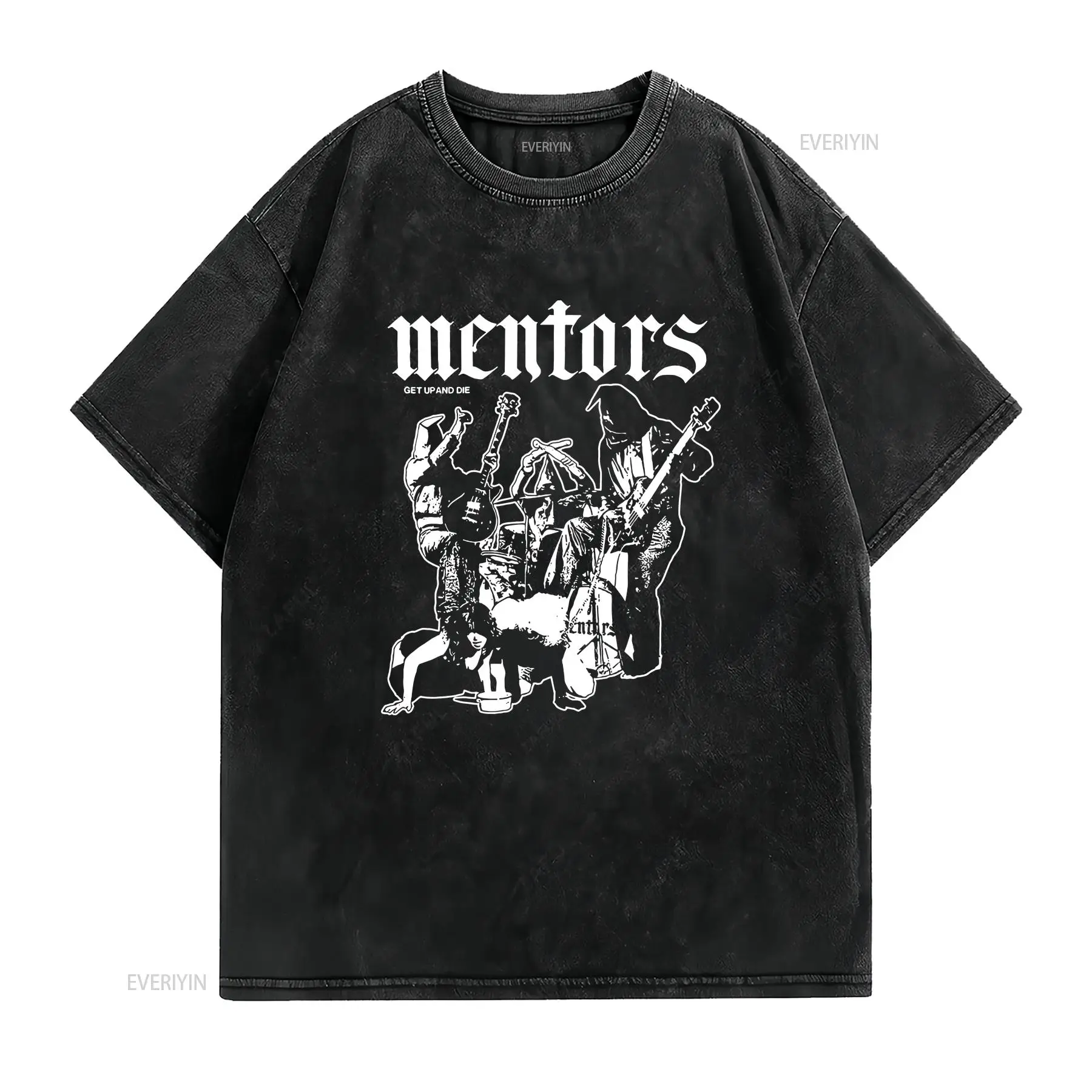 Camiseta Vintage Preta de Algo - Mens Fashion Early 2000S avaliação e preço