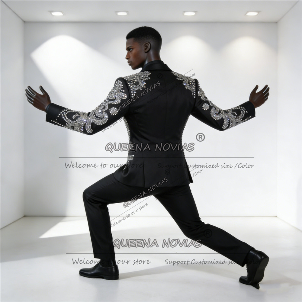 Ternos de Luxo com Pedrarias p - Mens Fashion Blazer avaliação e preço