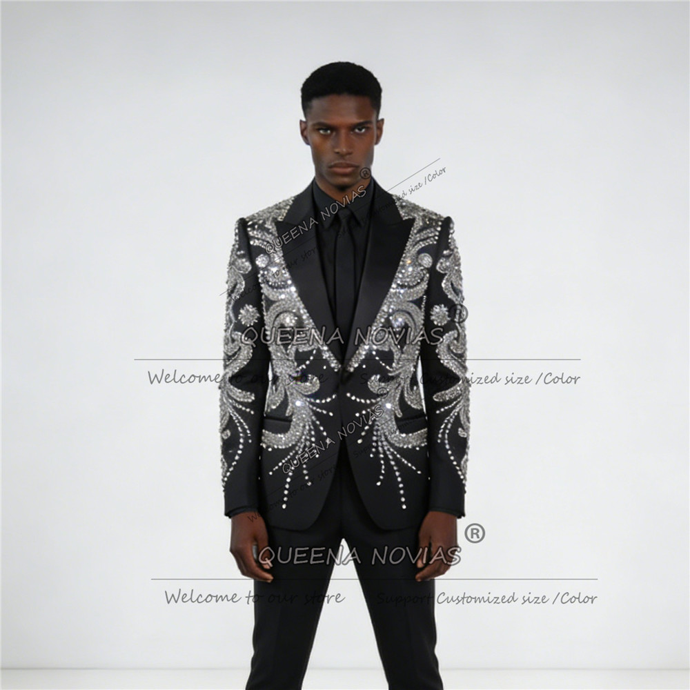 Ternos de Luxo com Pedrarias p - Mens Fashion Blazer avaliação e preço