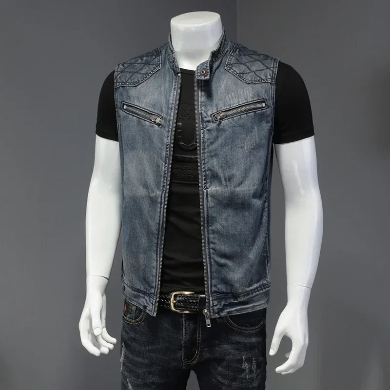 Pop primavera outono nova moda - Men'S Fashion Vest With Jeans avaliação e preço