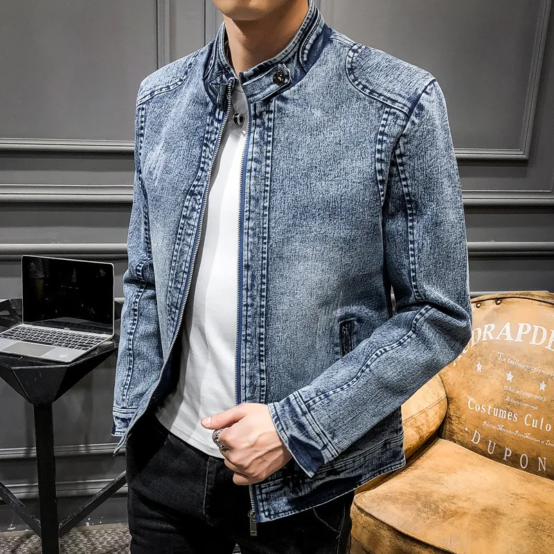 Jaquetas Jeans Masculinas Casu - Men'S Fashion Zipper Jacket avaliação e preço