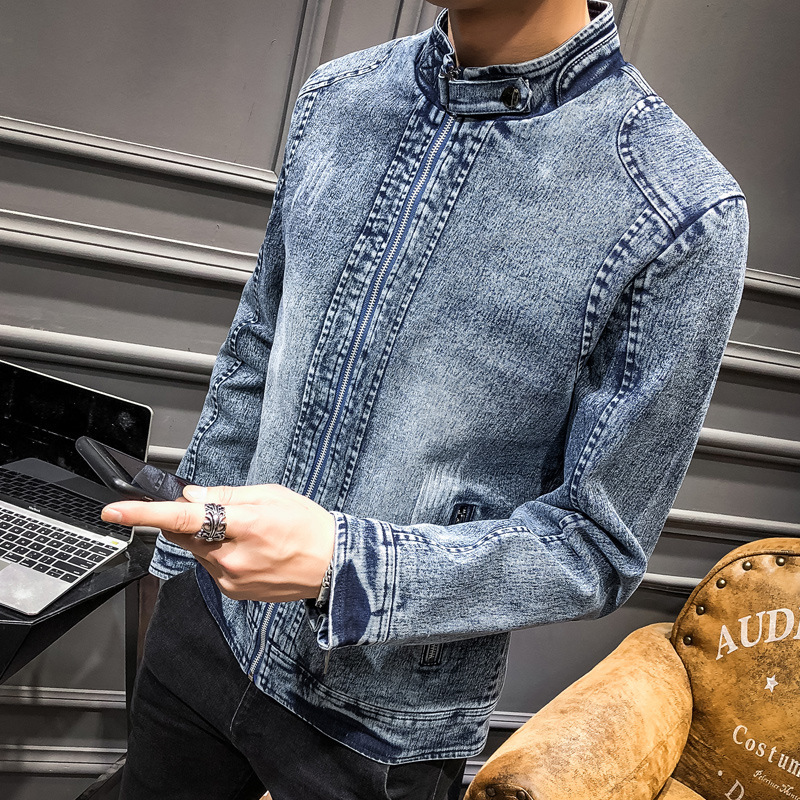 Jaquetas Jeans Masculinas Casu - Men'S Fashion Zipper Jacket avaliação e preço