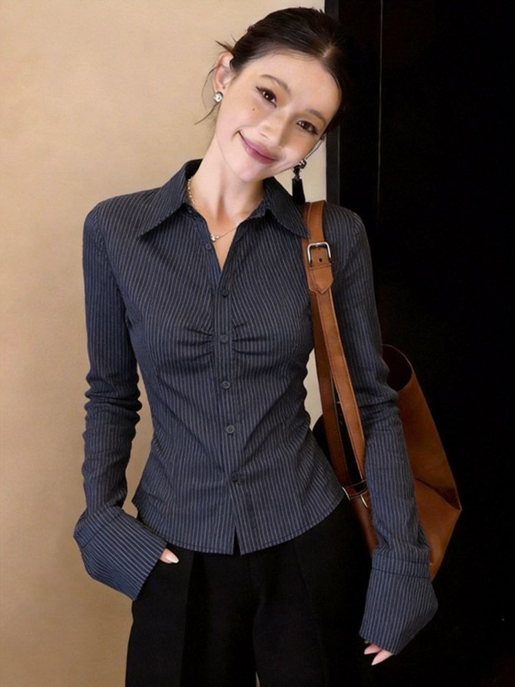 Blusa Feminina Azul Marinho Li - Polo Shirt Slim avaliação e preço