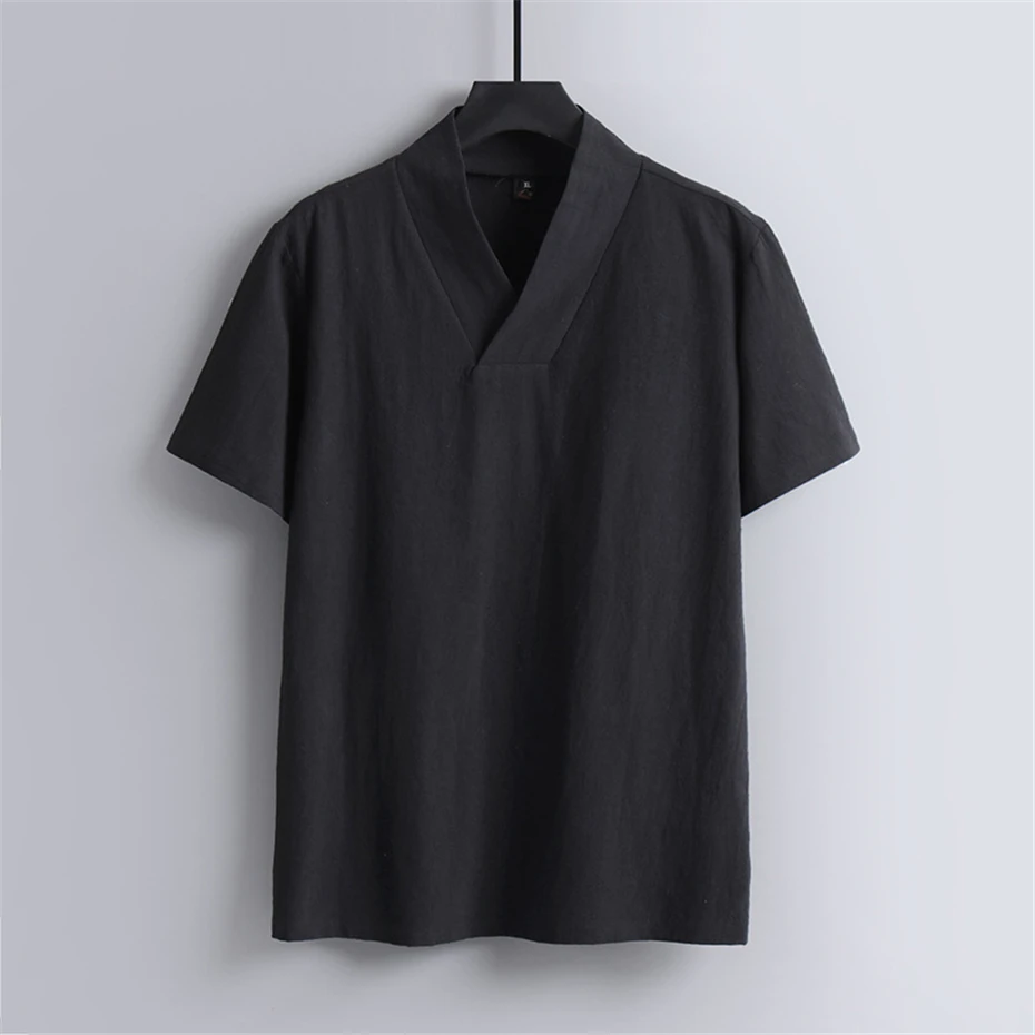 Camiseta Masculina de Algodão  - Men'S Fashion V Neck T Shirts avaliação e preço