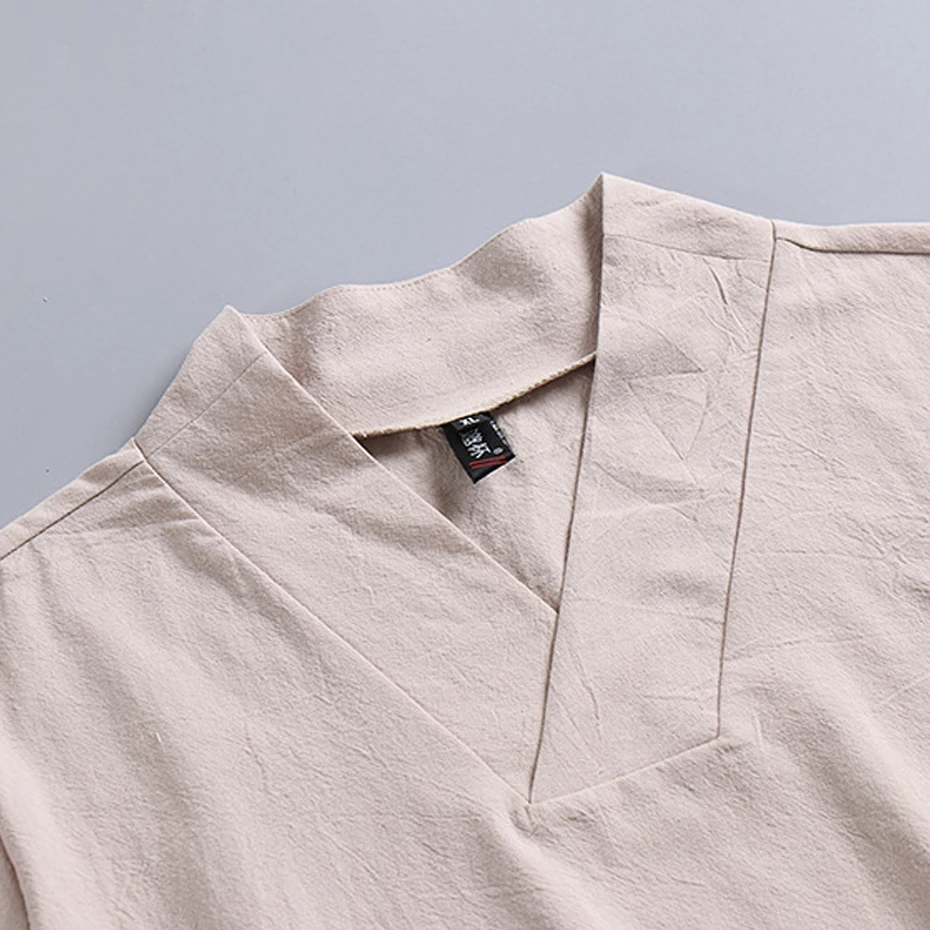 Camiseta Masculina de Algodão  - Men'S Fashion V Neck T Shirts avaliação e preço