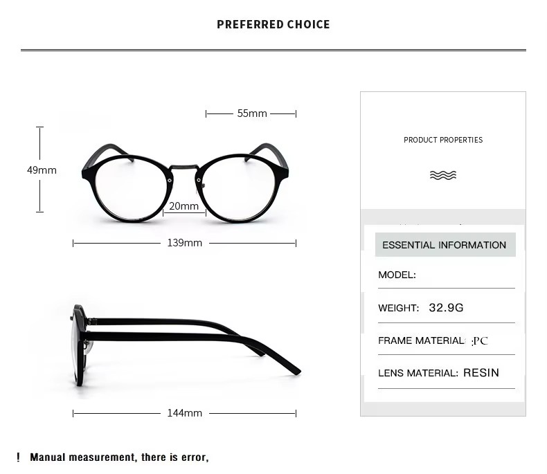 Óculos redondos transparentes  - Men'S Fashion Glasses 2026 avaliação e preço