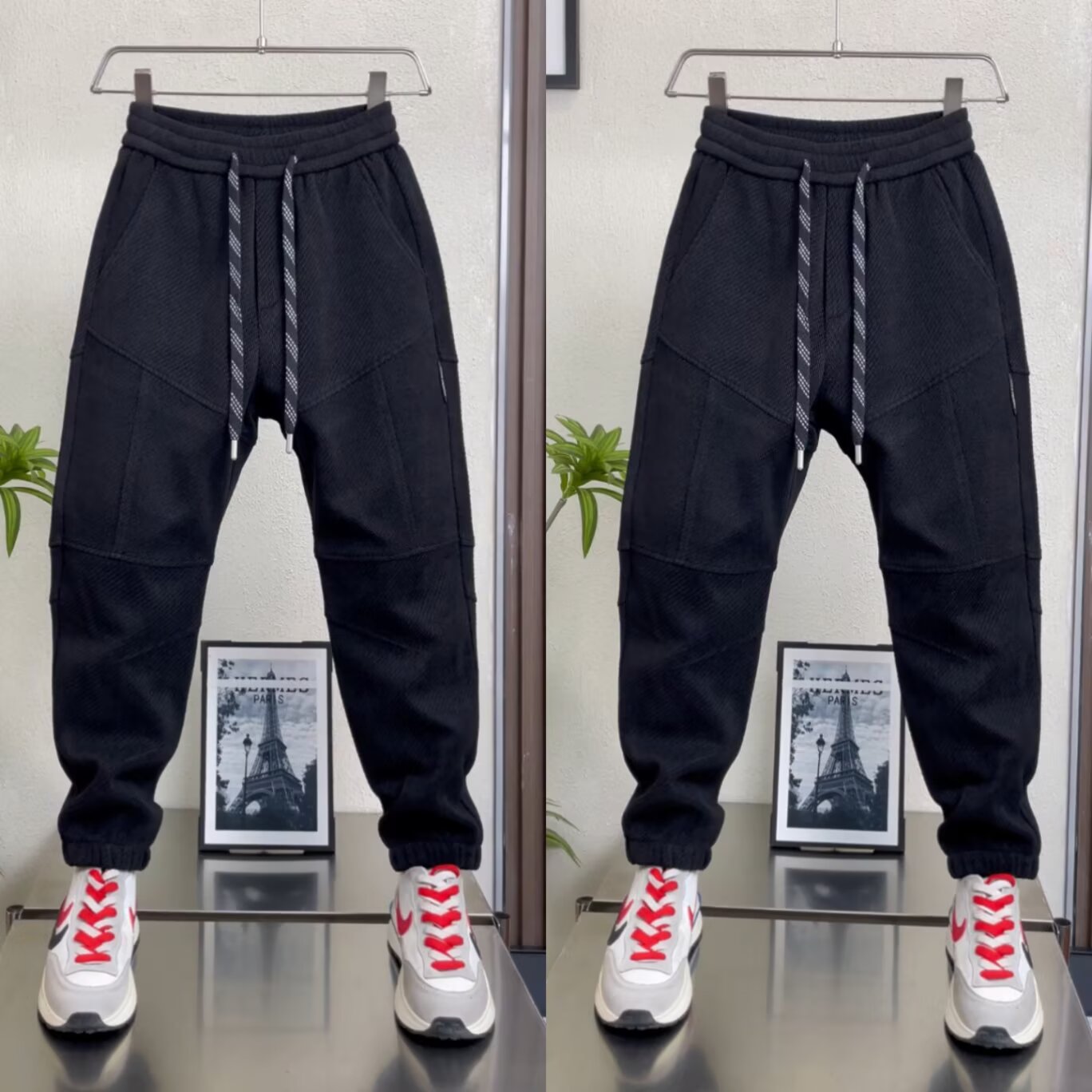 Calças de moletom casuais masc - Mens Fashion Dark Grey Pants avaliação e preço