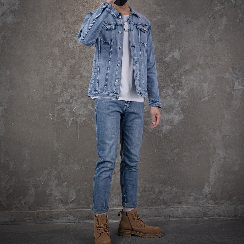 Conjunto de Jaqueta de Denim C - Men'S Fashion Zipper Jacket avaliação e preço