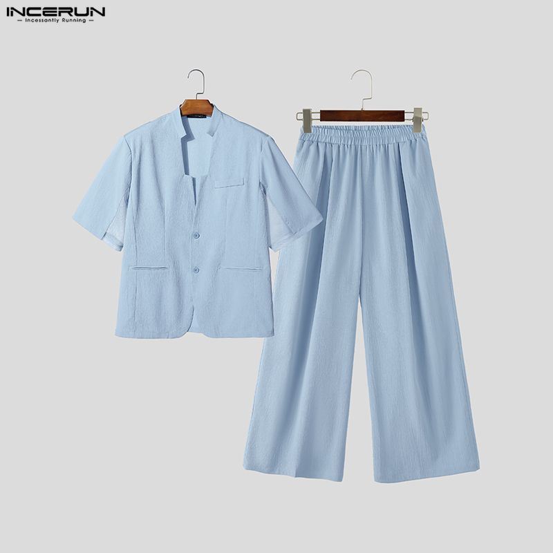 Conjuntos Masculinos INCERUN:  - Mens Fashion Blazer avaliação e preço