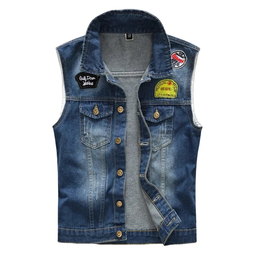 Coletes jeans rasgados masculi - Men'S Fashion Vest With Jeans avaliação e preço