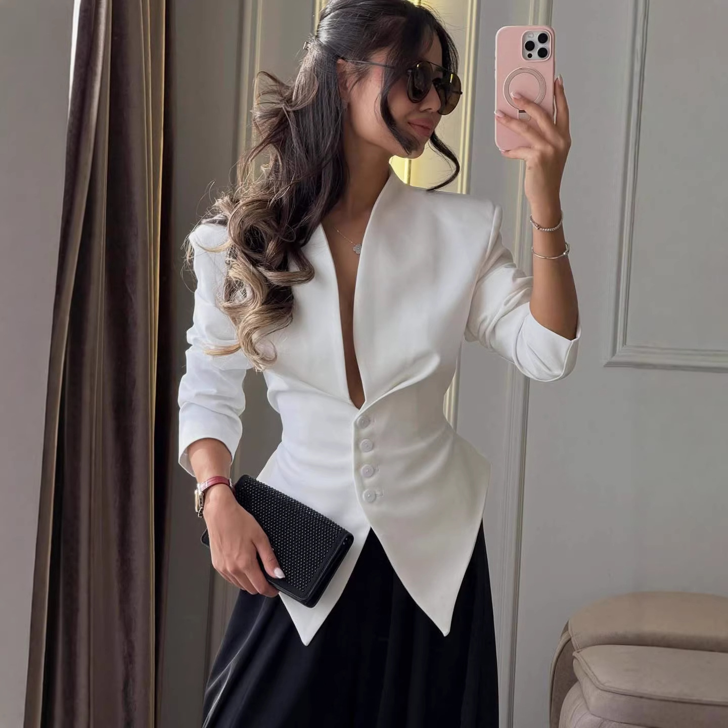 Blazer Assimétrico Feminino Es - Mens Fashion Blazer avaliação e preço
