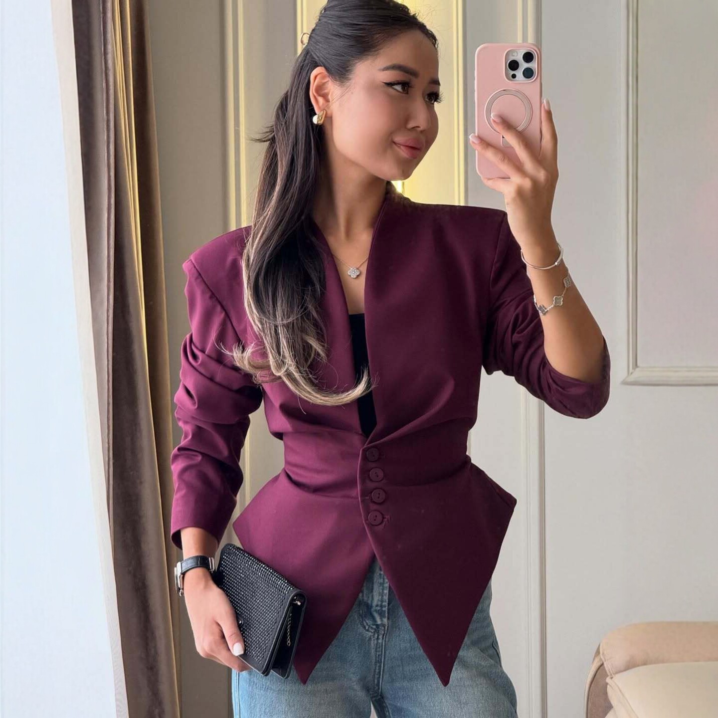 Blazer Assimétrico Feminino Es - Mens Fashion Blazer avaliação e preço