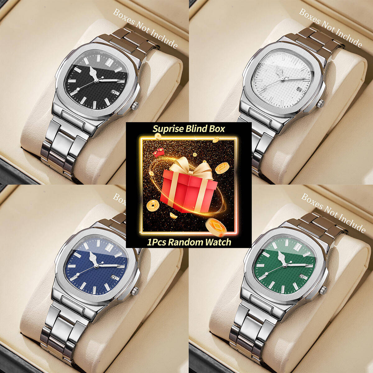 1pc surpresa mistério relógio  - Fashion Mens Watches avaliação e preço